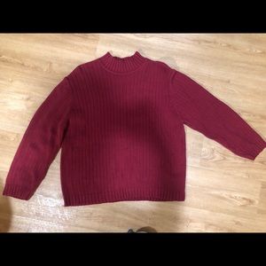 Cherry Red Knit Turtleneck